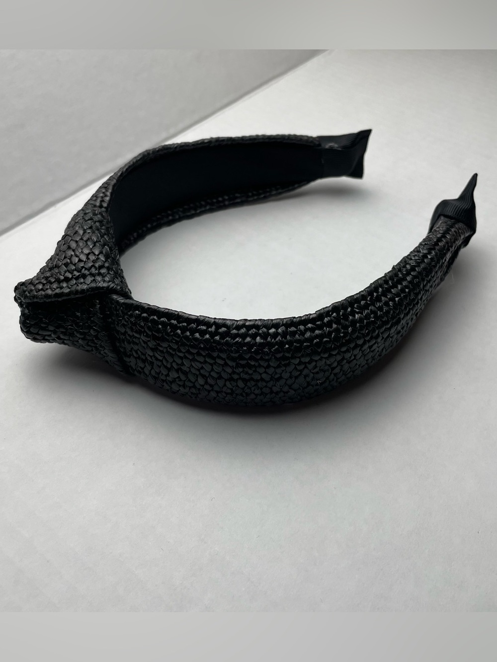 Claires Headband Women’s Black Wicker Woven Wide Band Top Knot